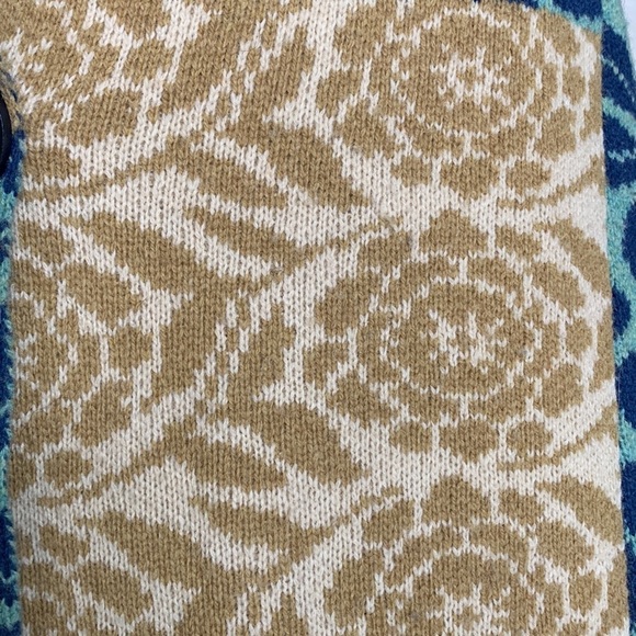 Patchwork Knit Vest Colorful Floral Sleeveless Jacket‎ Unique Artsy Statement - Picture 9 of 9